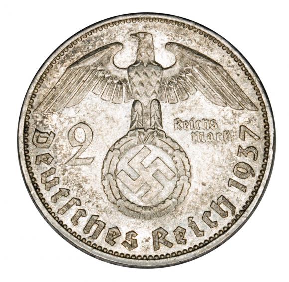 2 marki 1937 Paul von Hindenburg / swastyka Niemcy Berlin A (2)