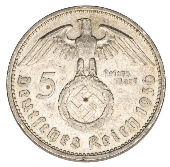 5 marek 1936 Paul von Hindenburg orzeł ze swastyką Niemcy Berlin A (2)
