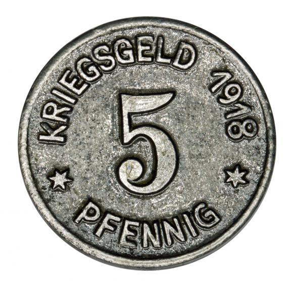 5 fenigów 1918 Wodzisław Śląski / Loslau (2)