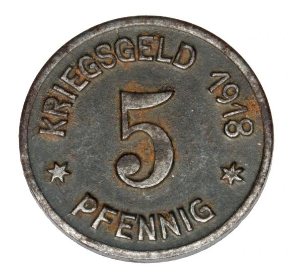 5 fenigów 1918 Wodzisław Śląski / Loslau (2)