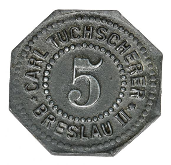 5 fenigów Carl Tuchscherer Wrocław (1)