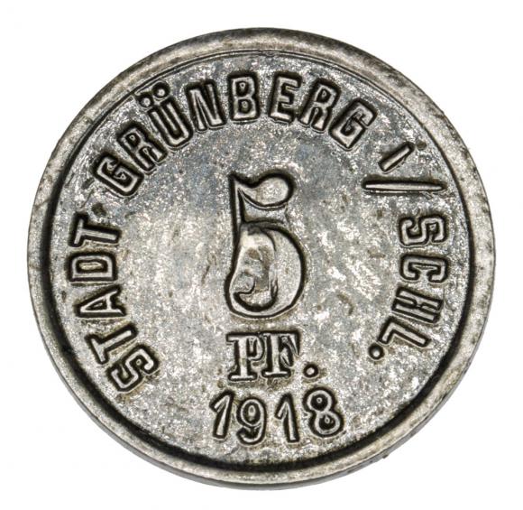 5 fenigów 1918 Zielona Góra / Grunberg (1)