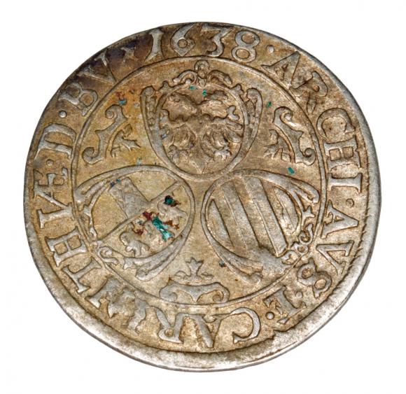3 krajcary 1638 Ferdynand III Habsburg Austria Sant Veit (2)