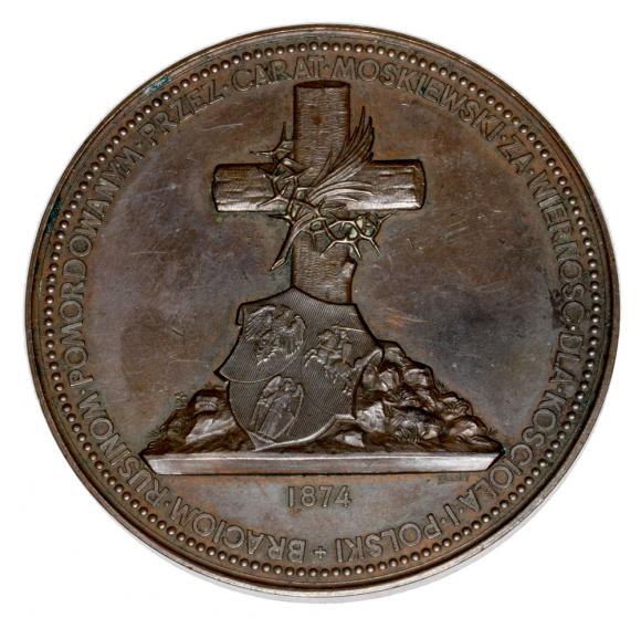 Medal Braciom Rusinom Pomordowanym przez Carat 1874 Polska (1)