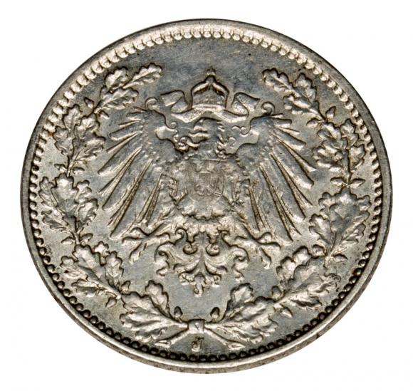 1/2 marki 1915 J Wilhelm II Hohenzollern Niemcy Hamburg (2)