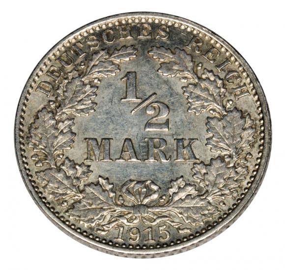 1/2 marki 1915 J Wilhelm II Hohenzollern Niemcy Hamburg (1)