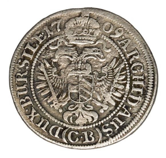 3 krajcary 1709 Józef I Habsburg Śląsk Brzeg (2)