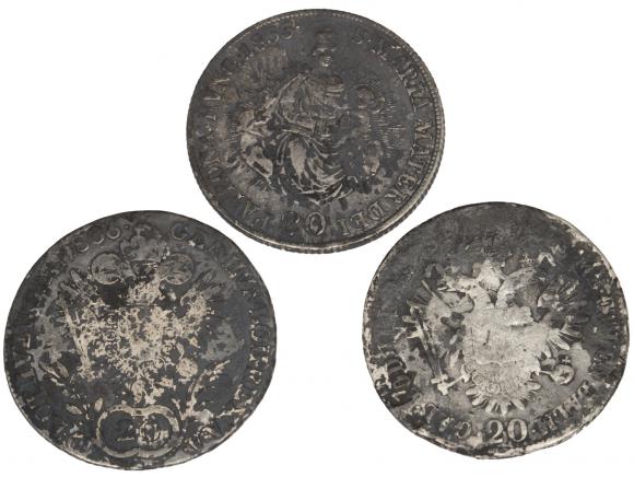 Zestaw 3 x 20 krajcarów 1784 - 1833 Austria (2)