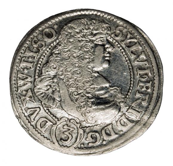 3 krajcary 1674 Sylwiusz Fryderyk Witemberski Księstwo Oleśnicko - Bierutowsko - Radziejowskie Oleśnica (1)