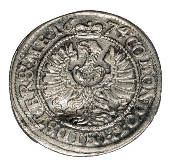 3 krajcary 1674 Sylwiusz Fryderyk Witemberski Księstwo Oleśnicko - Bierutowsko - Radziejowskie Oleśnica (2)
