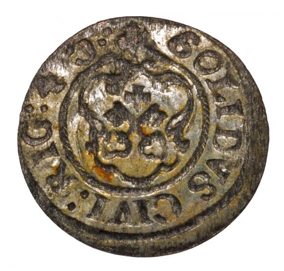 Szeląg 1645 Krystyna Waza Ryga (2)