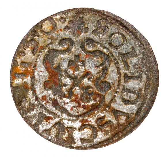 Szeląg 1650 Krystyna Waza Ryga (2)