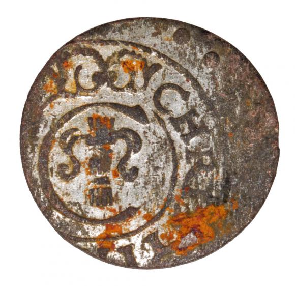 Szeląg 1653 Krystyna Waza Ryga (1)