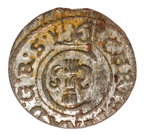 Szeląg 1653 Krystyna Waza Ryga (1)