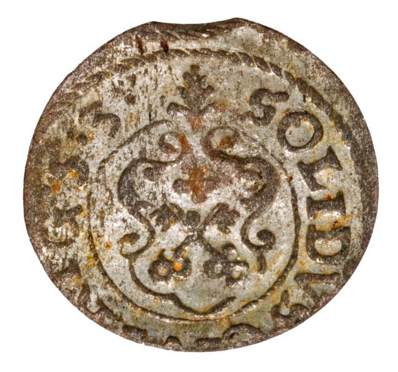 Szeląg 1653 Krystyna Waza Ryga (2)