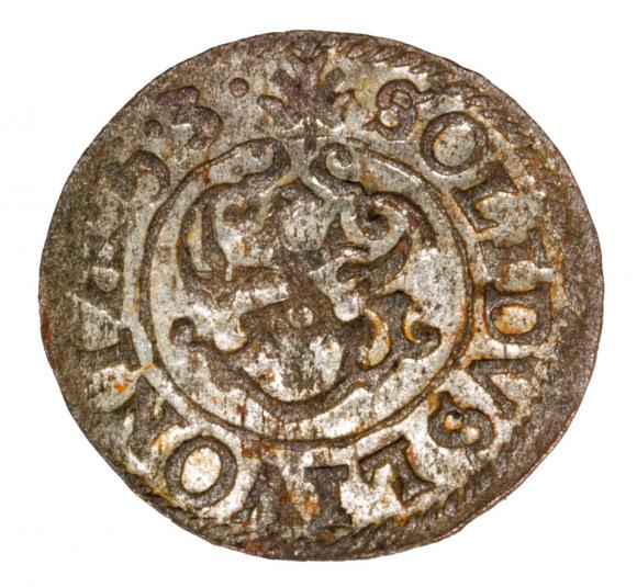 Szeląg 1653 Krystyna Waza Liwonia (2)