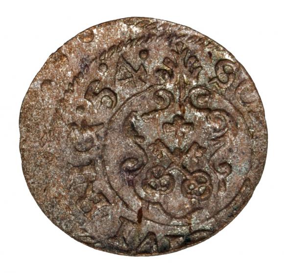 Szeląg 1654 Krystyna Waza Ryga (2)