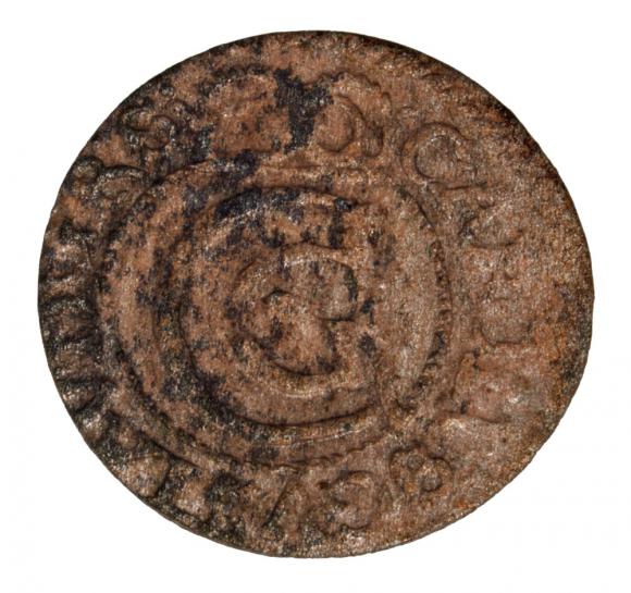 Szeląg 1655 Karol Gustaw Ryga (1)