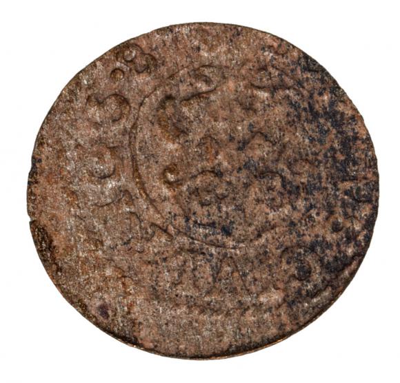 Szeląg 1658 Karol Gustaw Ryga (2)