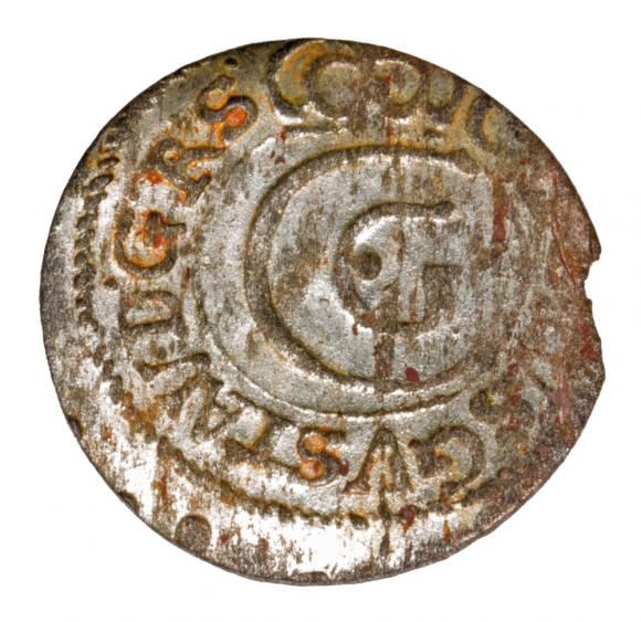 Szeląg 1658 Karol Gustaw Ryga (1)