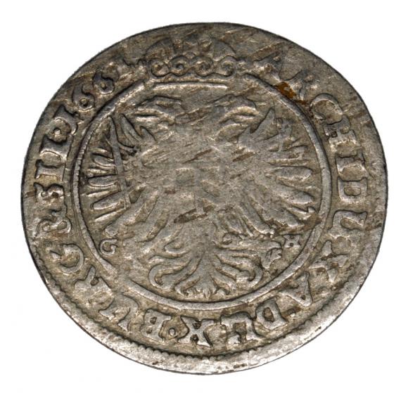 3 krajcary 1661 Leopold I Habsburg Śląsk Wrocław (2)