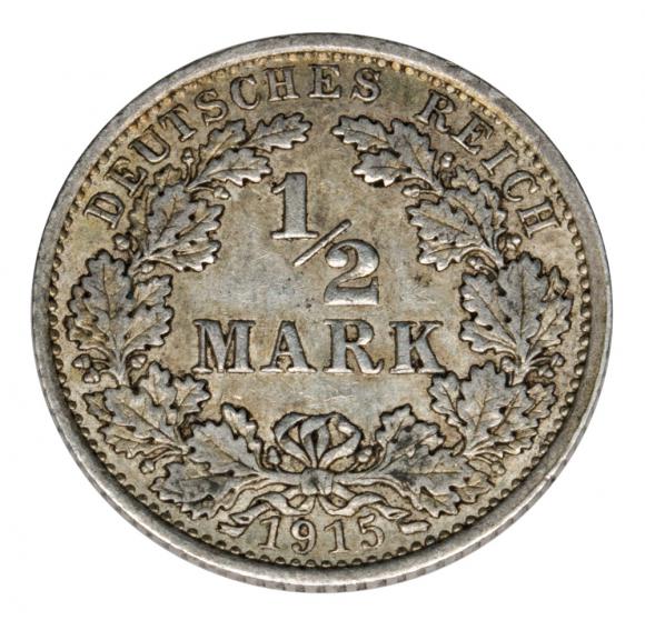 1/2 marki 1915 Wilhelm II Hohenzollern Prusy Berlin (1)