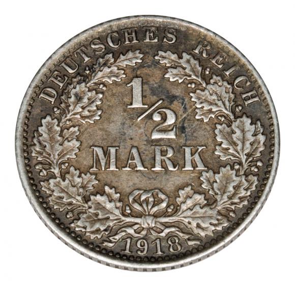 1/2 marki 1918 Wilhelm II Hohenzollern Prusy Berlin (1)