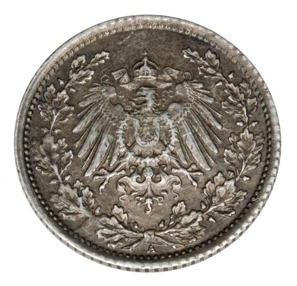 1/2 marki 1918 Wilhelm II Hohenzollern Prusy Berlin (2)