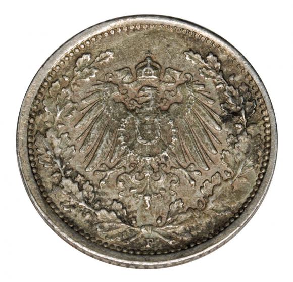 1/2 marki 1918 Wilhelm II Hohenzollern Prusy Stuttgart (2)