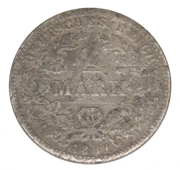 1 marka 1881 Wilhelm I Hohenzollern Prusy Monachium (1)
