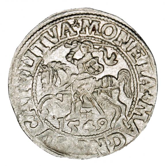 Półgrosz 1549 Zygmunt II August Litwa Wilno (1)