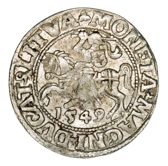 Półgrosz 1549 Zygmunt II August Litwa Wilno (1)