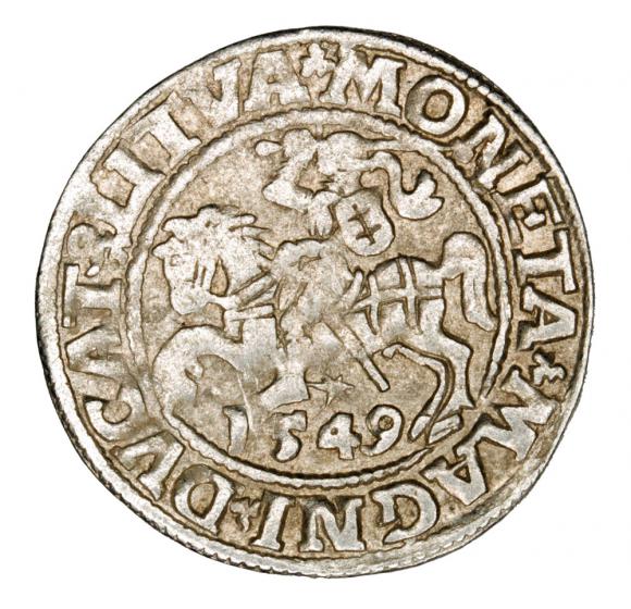 Półgrosz 1549 Zygmunt II August Litwa Wilno (1)