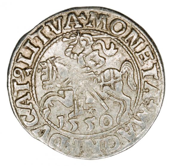 Półgrosz 1550 Zygmunt II August Litwa Wilno (1)