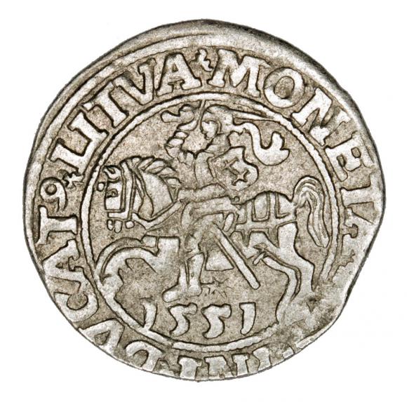 Półgrosz 1551 Zygmunt II August Litwa Wilno (1)