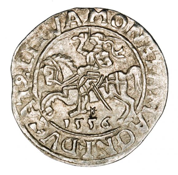 Półgrosz 1556 Zygmunt II August Litwa Wilno (1)