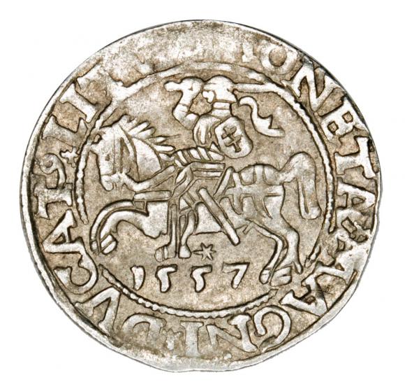 Półgrosz 1557 Zygmunt II August Litwa Wilno (1)