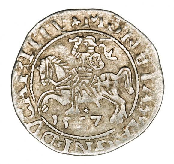 Półgrosz 1557 Zygmunt II August Litwa Wilno (1)