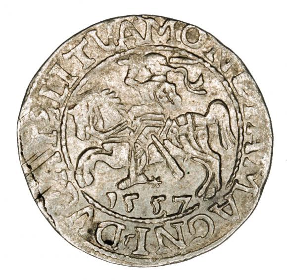 Półgrosz 1557 Zygmunt II August Litwa Wilno (1)