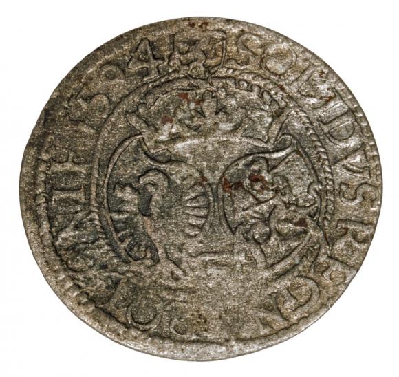 Szeląg 1594 Zygmunt III Waza Polska Olkusz (2)