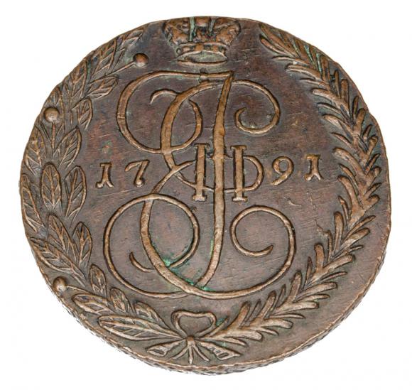 5 kopiejek 1791 Katarzyna II Wielka Rosja Jekaterynburg (1)