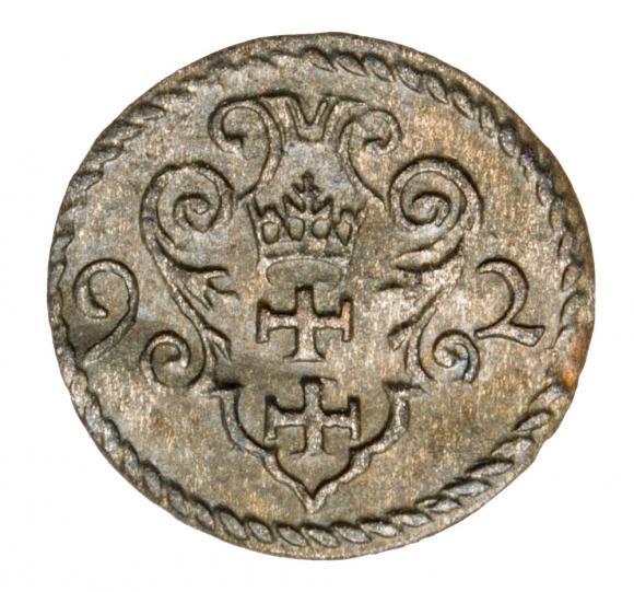 Denar 1592 Zygmunt III Waza Gdańsk (1)