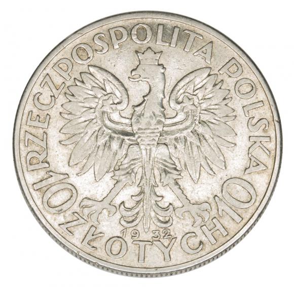 10 złotych 1932 Głowa kobiety II RP Londyn (2)