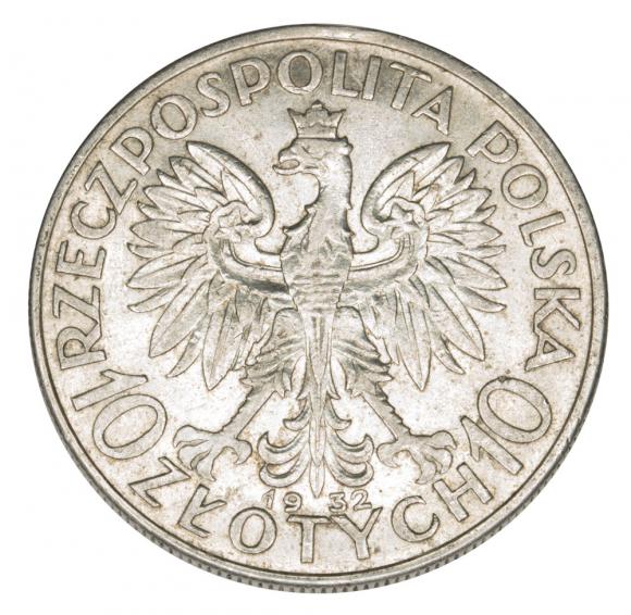 10 złotych 1932 Głowa kobiety II RP Londyn (2)