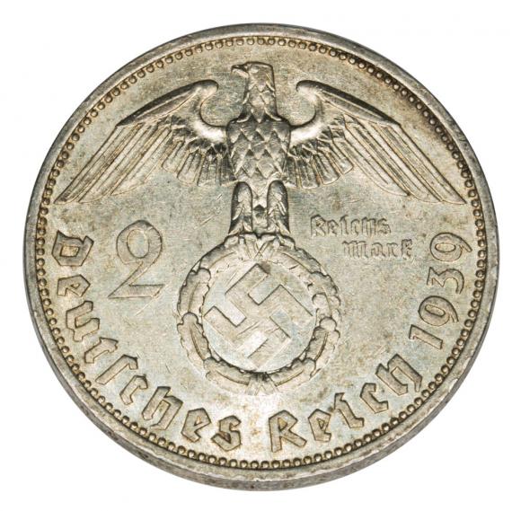 2 marki 1939 Paul von Hindenburg orzeł ze swastyką Niemcy Berlin A (2)