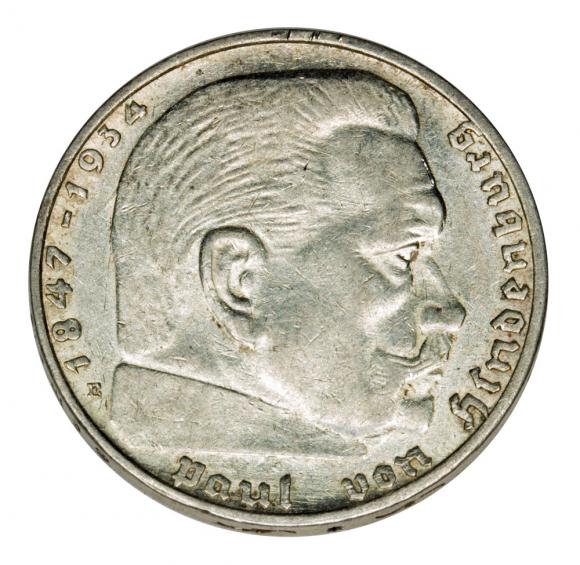 2 marki 1937 Paul von Hindenburg orzeł ze swastyką Niemcy Muldenhutten E (1)