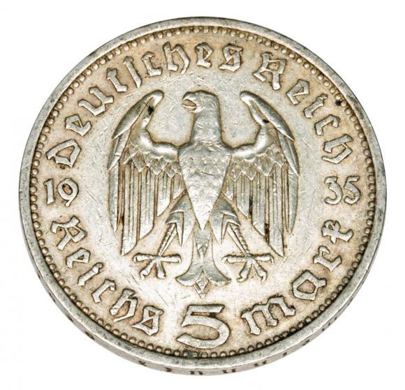 5 marek 1935 E Paul von Hindenburg orzeł pruski Niemcy Muldenhutten (2)
