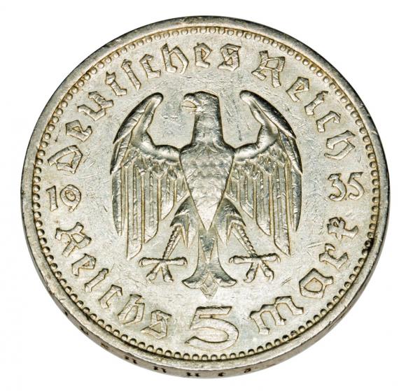 5 marek 1935 E Paul von Hindenburg orzeł pruski Niemcy Muldenhutten (2)