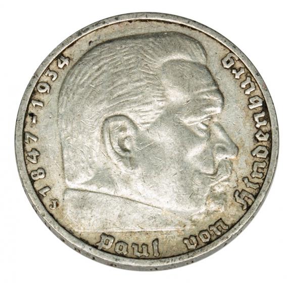 5 marek 1936 Paul von Hindenburg orzeł pruski Niemcy Hamburg J (1)