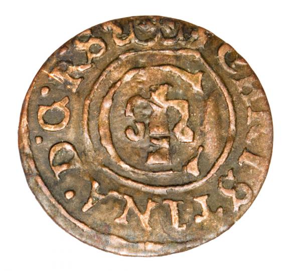 Szeląg 1647 Krystyna Waza Liwonia (1)